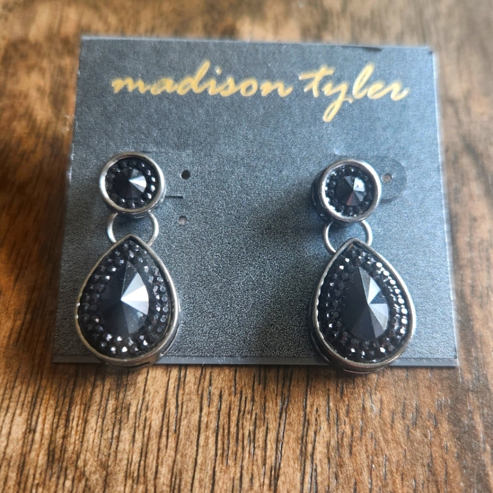 Madison Tyler Black Teardrop Earrings